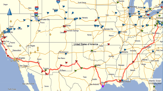 Planned route for Leg 3